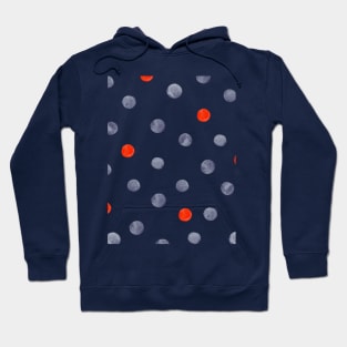 Watercolor random dots - gray and orange Hoodie